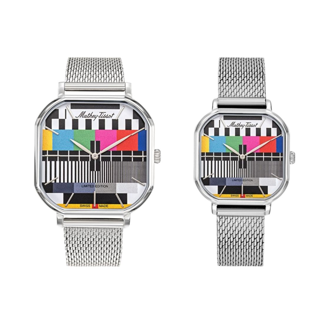 Mathey Tissot Swiss Made Quartz Mathy III Multicolor Dial Analog Couples Watches - P7917TV