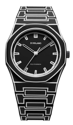 D1 Milano Polycarbon Dial Black Watch for Gents - PCBJ33