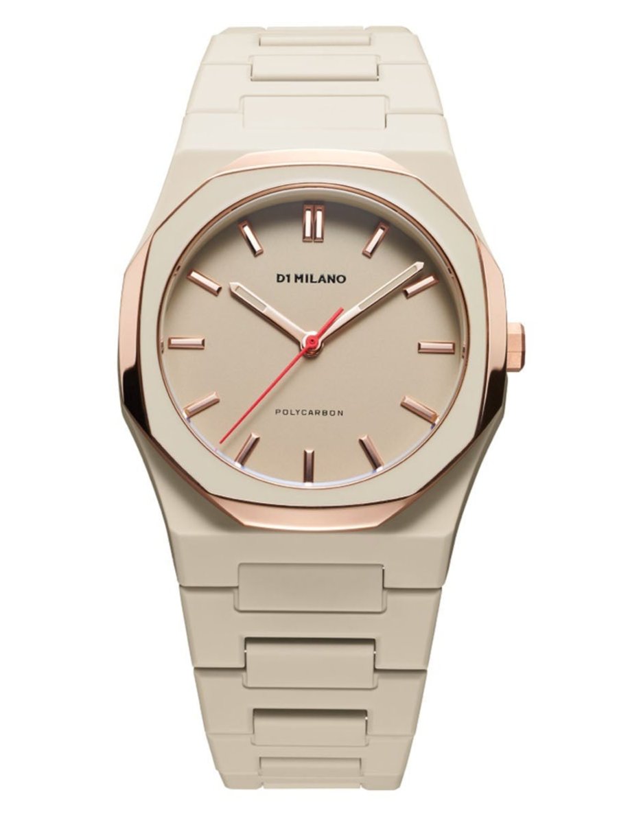 D1 Milano POLYCARBON Beige Dial Quartz Analog Watch - For Gents PCBU15