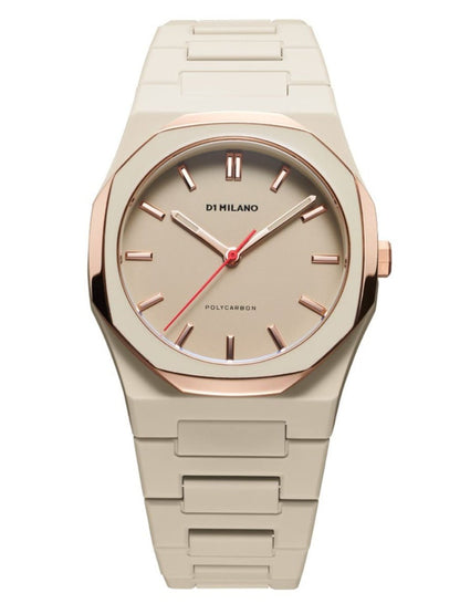 D1 Milano POLYCARBON Beige Dial Quartz Analog Watch - For Gents PCBU15