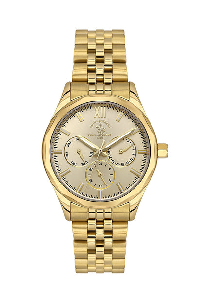 Santa Barbara Polo &amp; Racquet Club  Quartz Gold Dial Watch For -  Ladies SB.1.10409-8