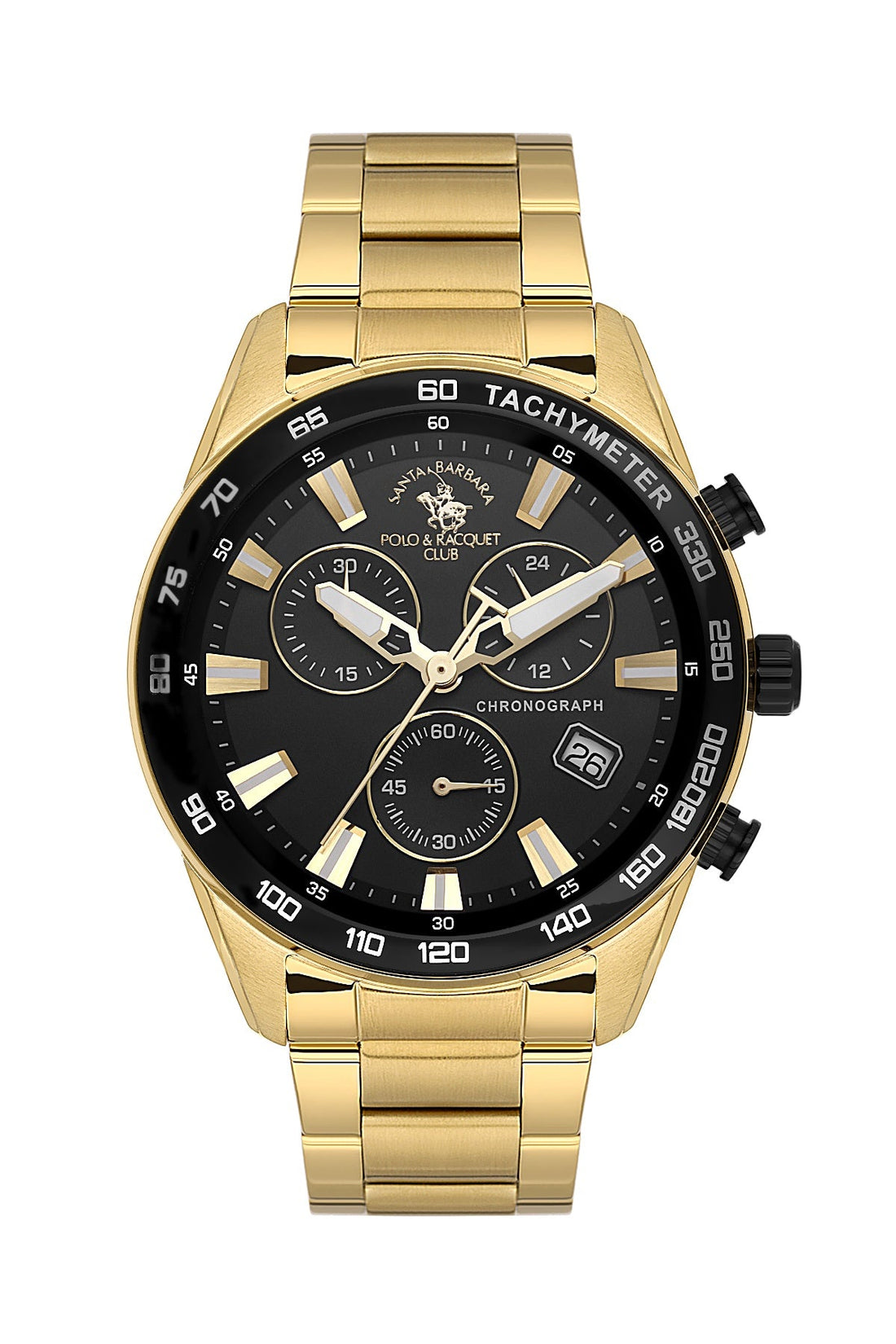 SANTA BARBARA POLO &amp; RACQUET CLUB Quartz VR34B14 Movement Black Dial Analouge Watch For- Gents SB.1.10430-8
