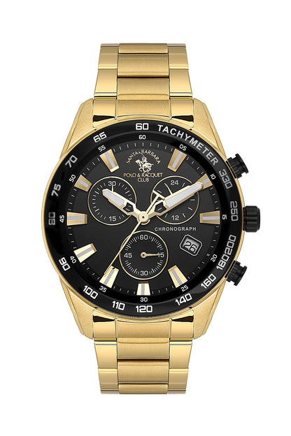 SANTA BARBARA POLO &amp; RACQUET CLUB Quartz VR34B14 Movement Black Dial Analouge Watch For- Gents SB.1.10430-8