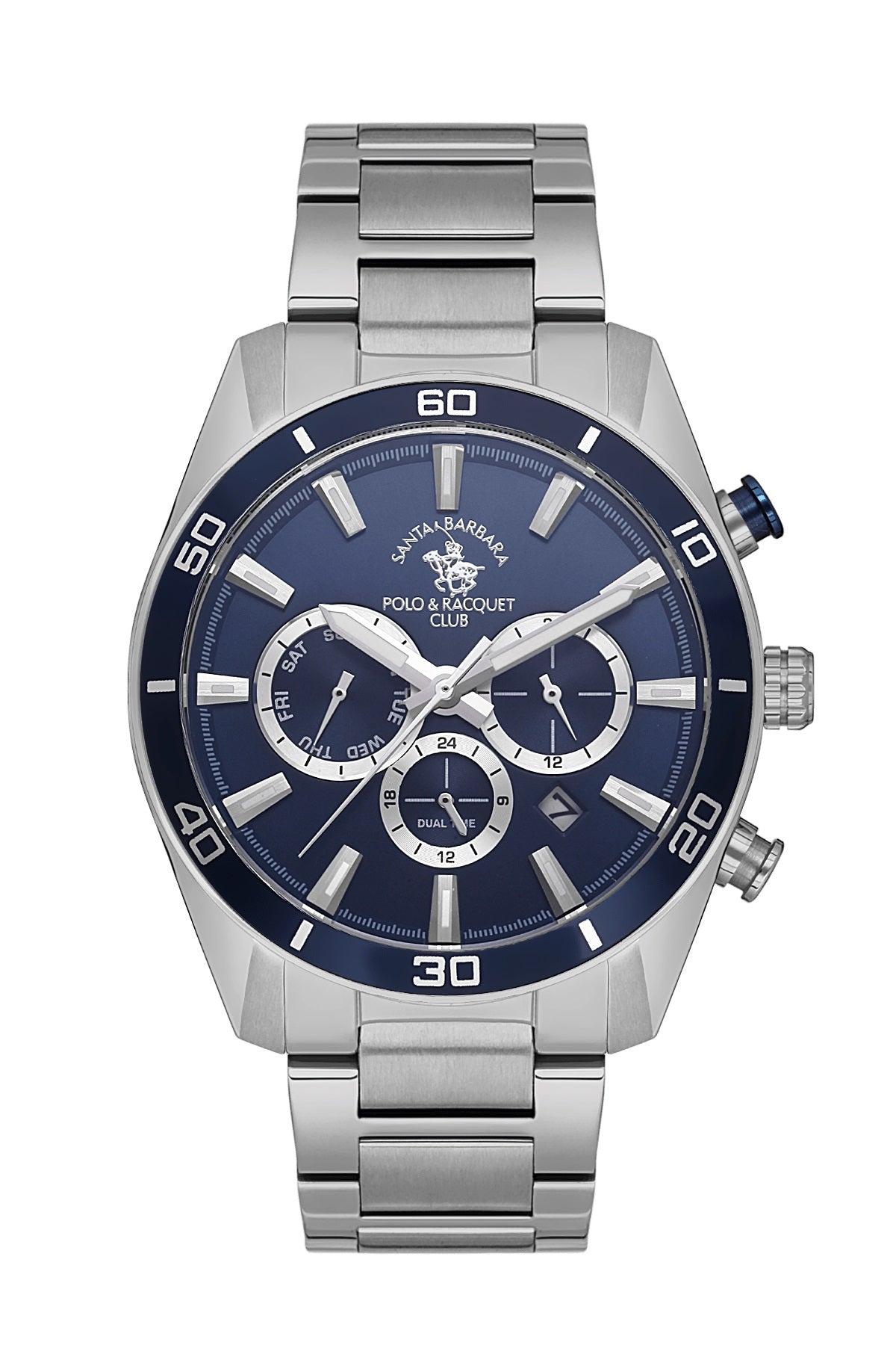 Santa Barbara Polo & Racquet Club Quartz Blue Dial Chronograph Analog  Watch For - Gents SB.1.10498-2