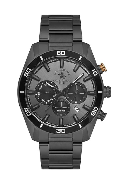Santa Barbara Polo &amp; Racquet Club Quartz Black Dial Analog Watch For - Gents SB.1.10498-5