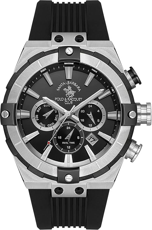 Santa Barbara Polo & Racquet Club Quartz Black Dial Analog Watch For - Gents SB.1.10510-1