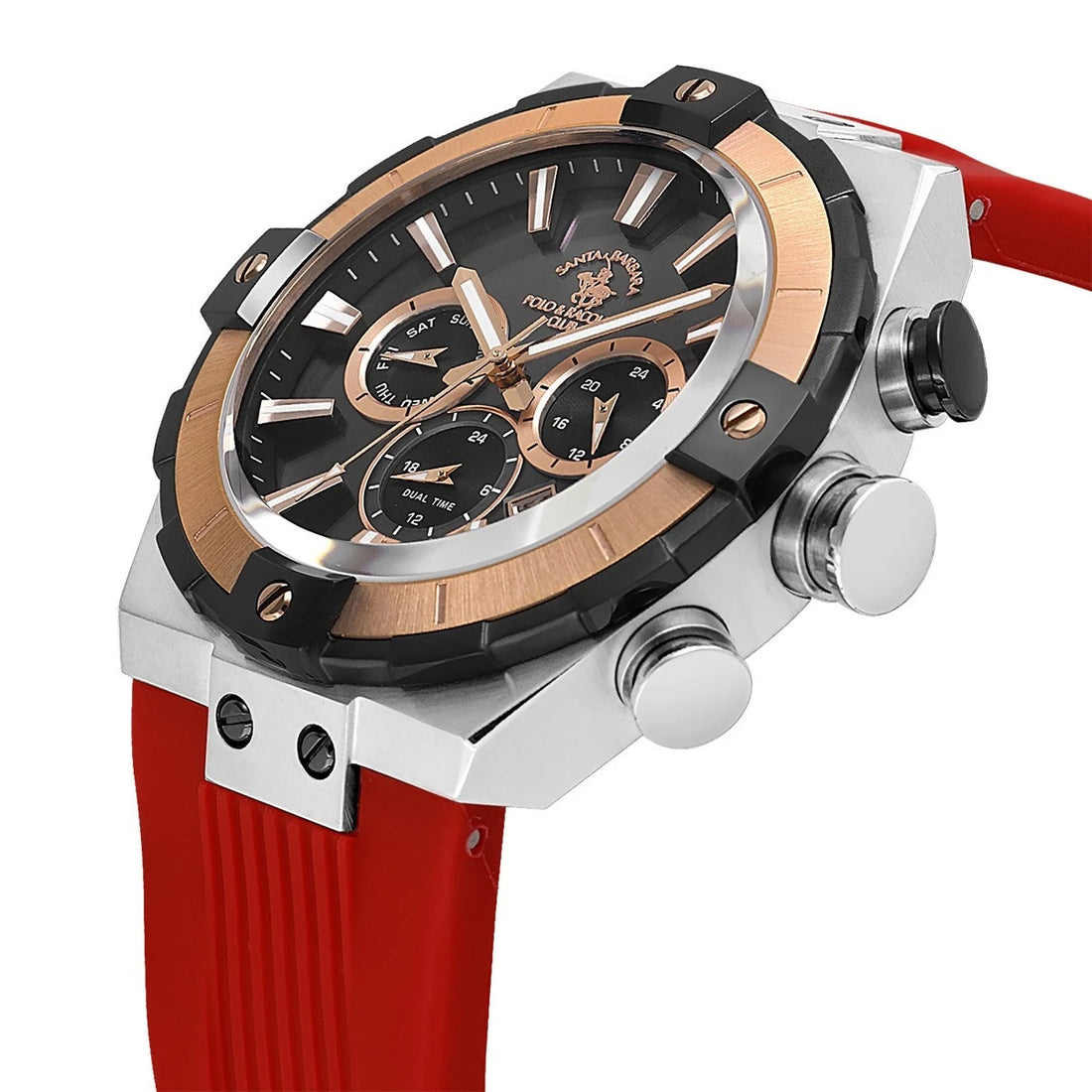 Santa Barbara Polo &amp; Racquet Club Quartz Black Dial Analog Watch For - Gents SB.1.10510-7