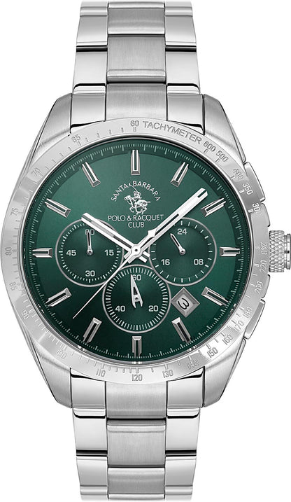 Santa Barbara Polo &amp; Racquet Club  Quartz Green Dial Watch - For Gents SB.1.10526-6