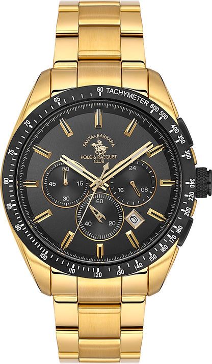 Santa Barbara Polo &amp; Racquet Club  Quartz Black Dial Watch - For Gents SB.1.10526-7