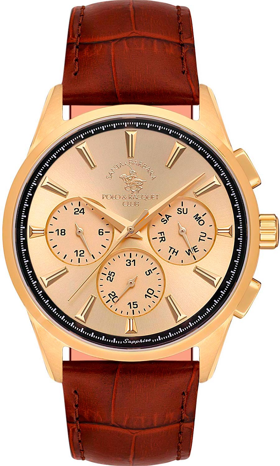 Santa Barbara Polo &amp; Racquet Club Chronograph Gold Dial Analog Watch For - Gents SB.1.10543-4