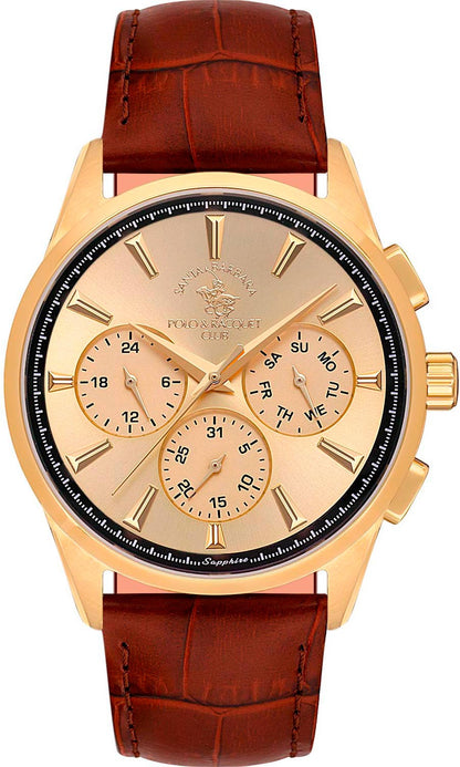 Santa Barbara Polo &amp; Racquet Club Chronograph Gold Dial Analog Watch For - Gents SB.1.10543-4