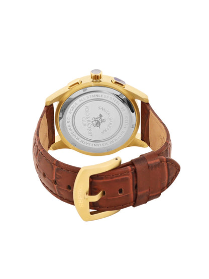 Santa Barbara Polo &amp; Racquet Club Chronograph Gold Dial Analog Watch For - Gents SB.1.10543-4