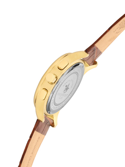 Santa Barbara Polo &amp; Racquet Club Chronograph Gold Dial Analog Watch For - Gents SB.1.10543-4