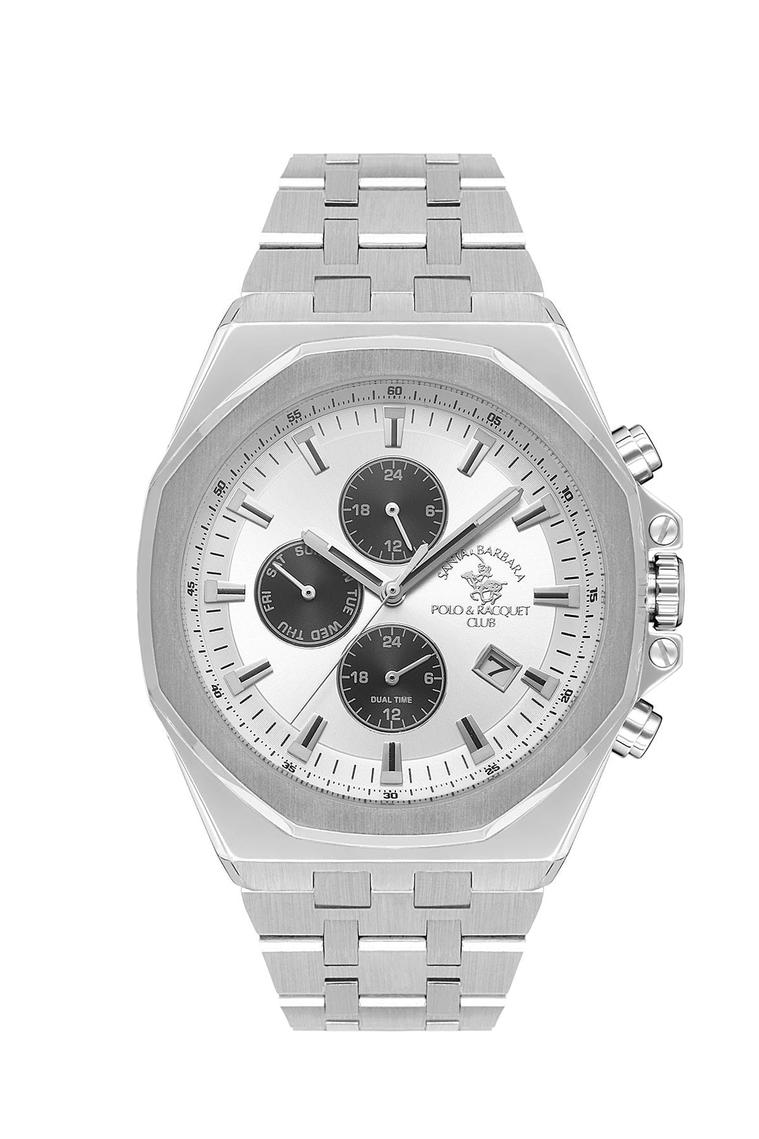 SANTA BARBARA POLO &amp; RACQUET CLUB Quartz VD37B14 Movement Silver Dial Analouge Watch For- Gents SB.1.10546-1