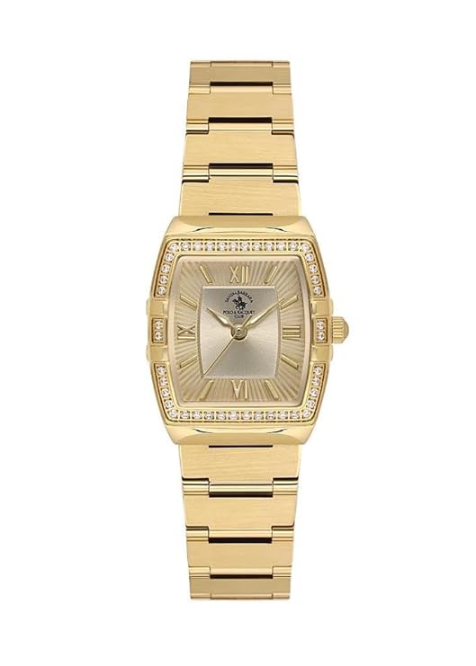 Santa Barbara Polo & Racquet Club Quartz Gold Dial Watch For - Ladies SB.1.10584-2