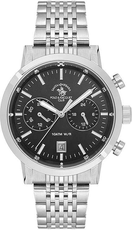 Santa Barbara Polo &amp; Racquet Club Quartz Silver Dial Analog Watch For - Gents SB.1.10585-2