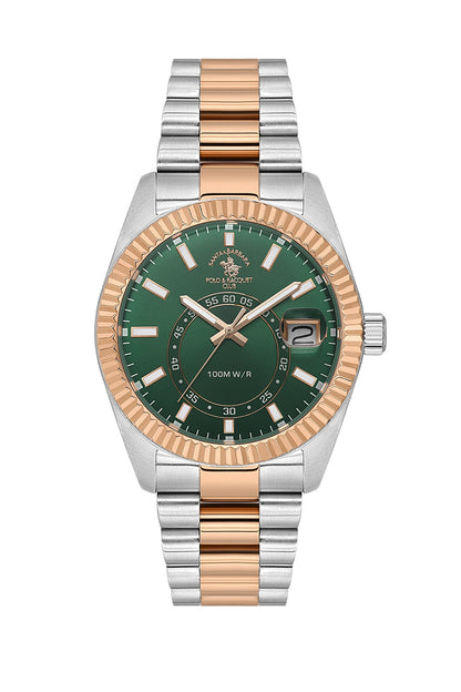Santa Barbara Polo &amp; Racquet Club Quartz Green Dial Analog Watch For - Gents SB.1.10598-10