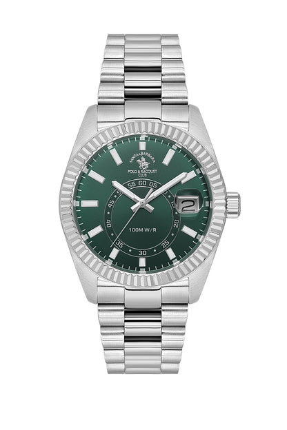 Santa Barbara Polo &amp; Racquet Club Quartz Green Dial Analog Watch For - Gents SB.1.10598-2