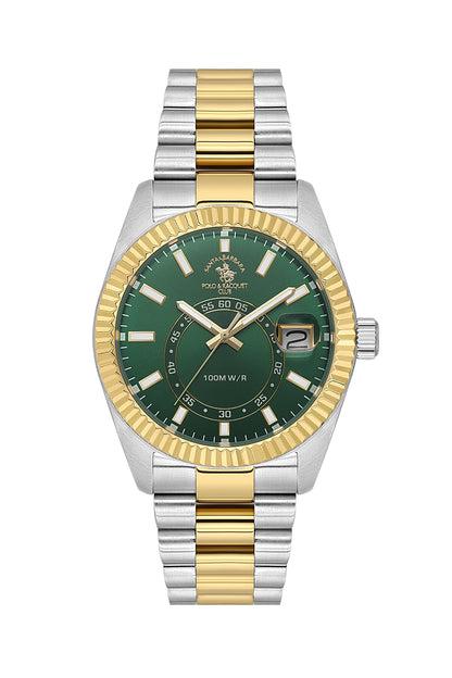 Santa Barbara Polo &amp; Racquet Club Quartz Green Dial Analog Watch For - Gents SB.1.10598-4