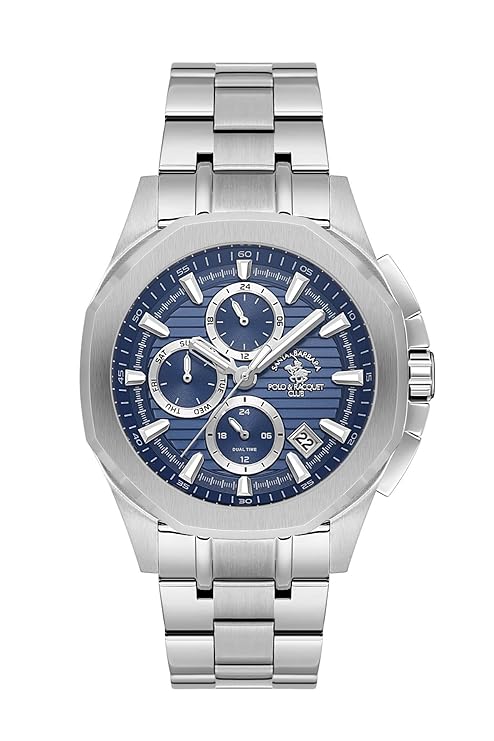 Santa Barbara Polo & Racquet Club Quartz Blue Dial Analog Watch For - Gents SB.1.10608-3