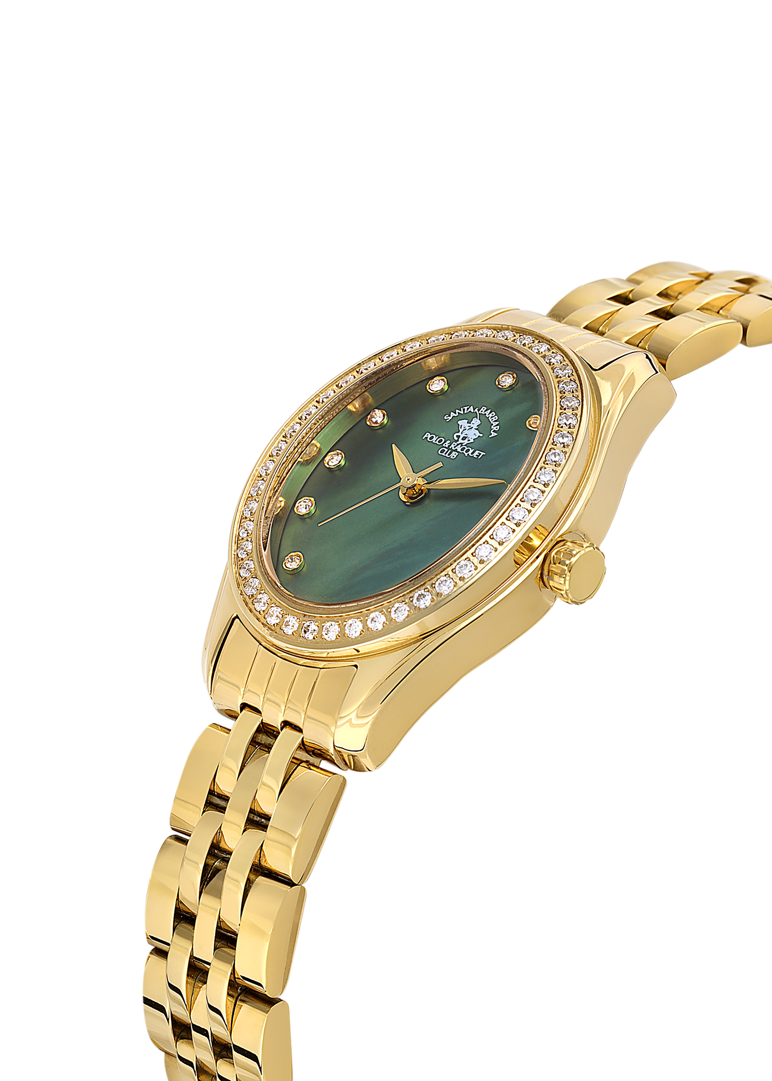 Santa Barbara Polo &amp; Racquet Club Quartz Green Dial Watch For - Ladies SB.1.10620-3