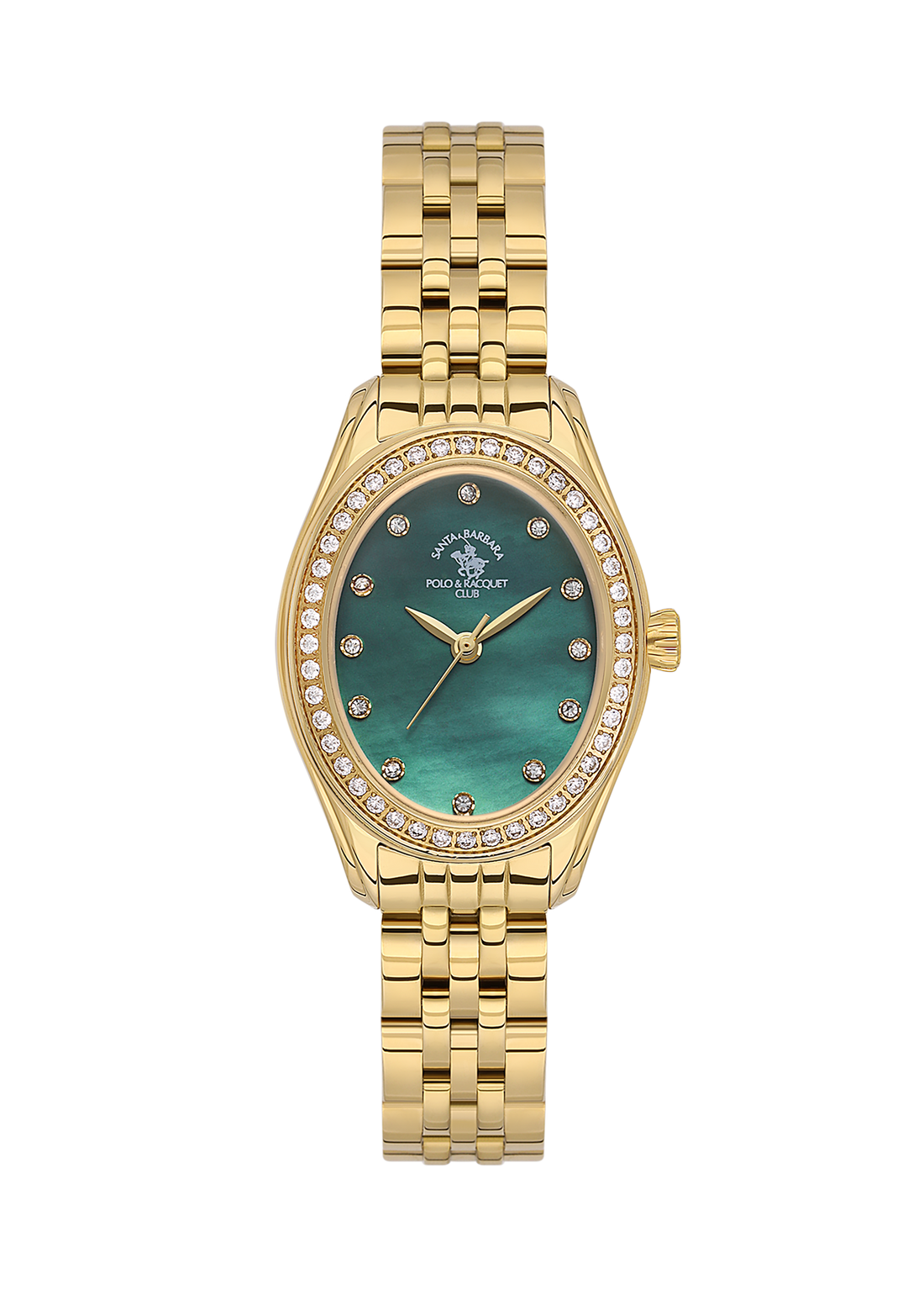 Santa Barbara Polo &amp; Racquet Club Quartz Green Dial Watch For - Ladies SB.1.10620-3