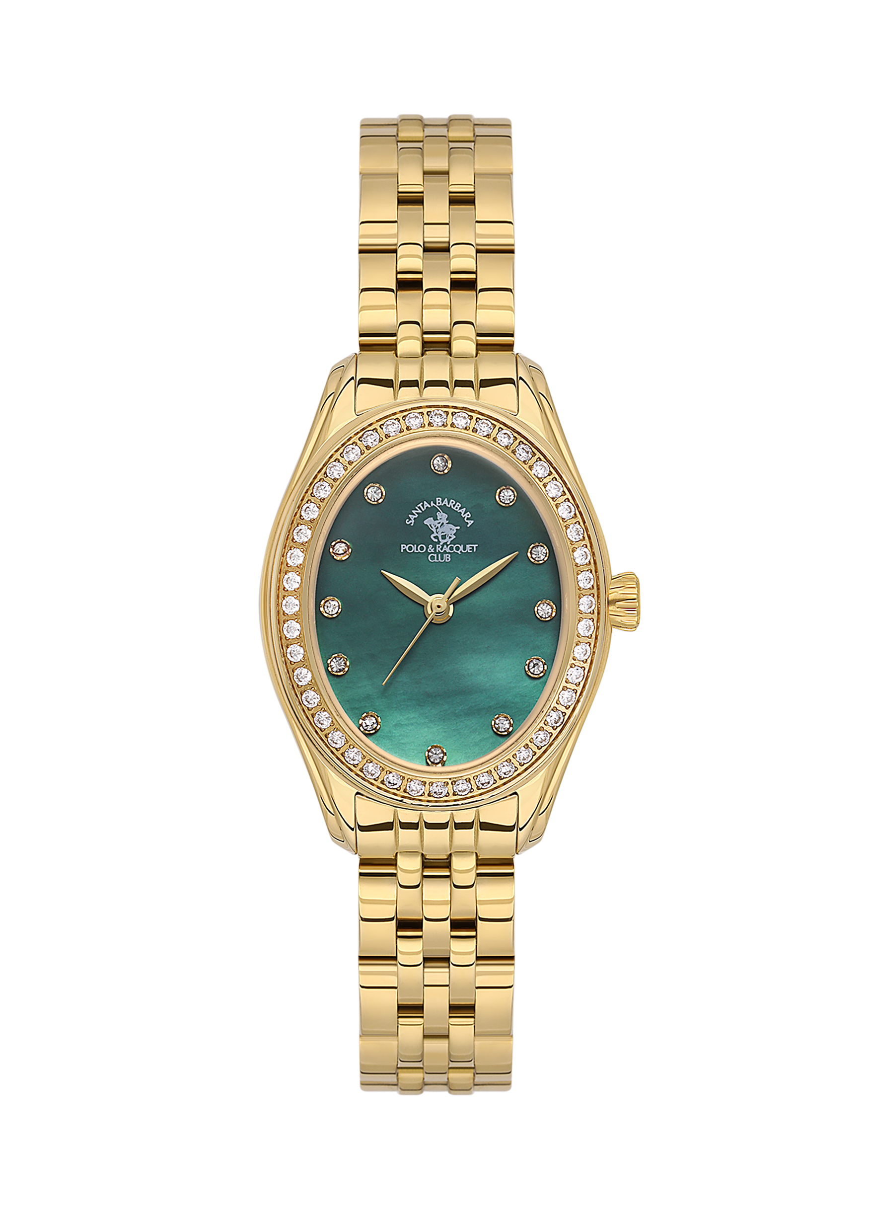 Santa Barbara Polo &amp; Racquet Club Quartz Green Dial Watch For - Ladies SB.1.10620-3