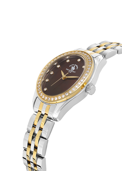 Santa Barbara Polo &amp; Racquet Club Quartz Brown Dial Watch For - Ladies SB.1.10620-5