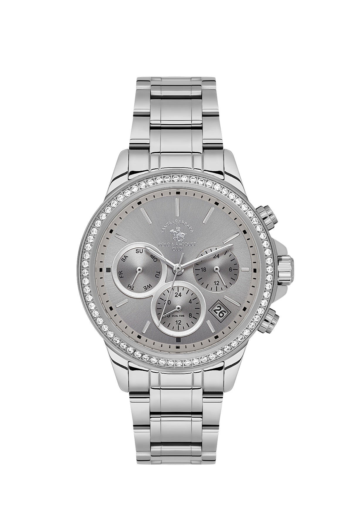 Santa Barbara Polo & Racquet Club Quartz Grey Dial Watch - For Ladies SB.1.10621-2