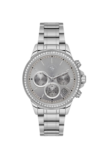 Santa Barbara Polo &amp; Racquet Club Quartz Grey Dial Watch - For Ladies SB.1.10621-2
