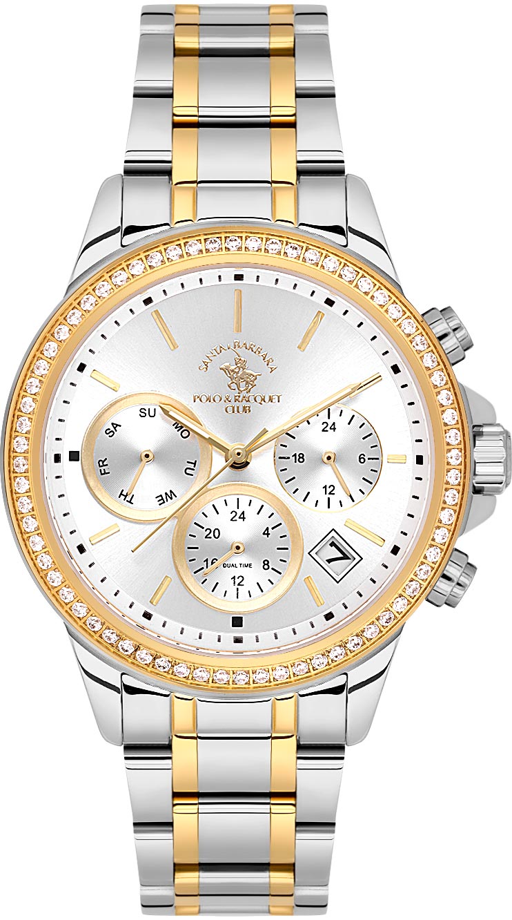 Santa Barbara Polo &amp; Racquet Club  Quartz Silver Dial Watch - For Ladies SB.1.10621-4