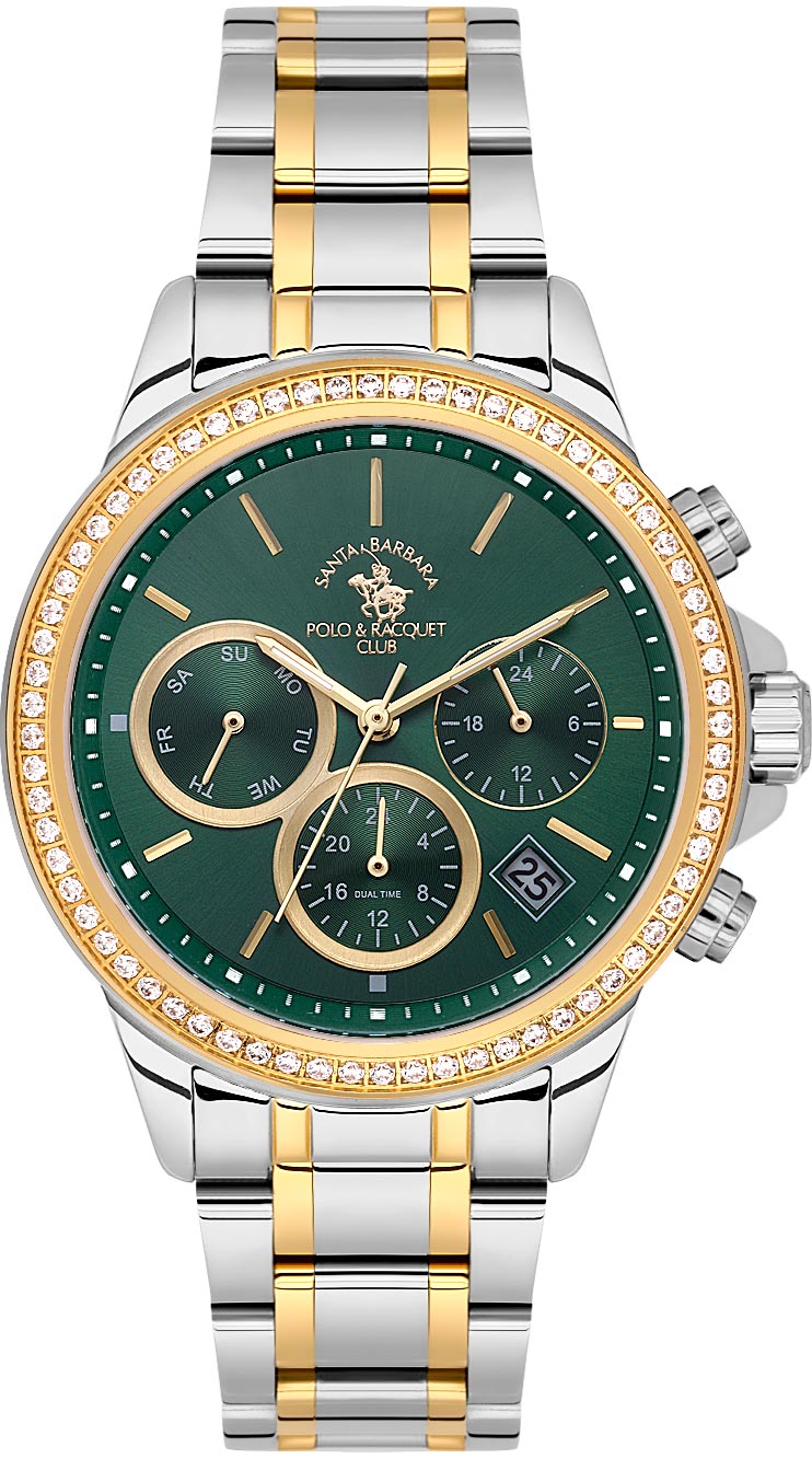 Santa Barbara Polo &amp; Racquet Club  Quartz Green Dial Watch - For Ladies SB.1.10621-5