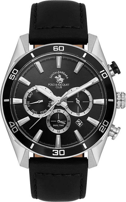 Santa Barbara Polo &amp; Racquet Club  Quartz Black Dial Watch - For Gents SB.1.10627-1
