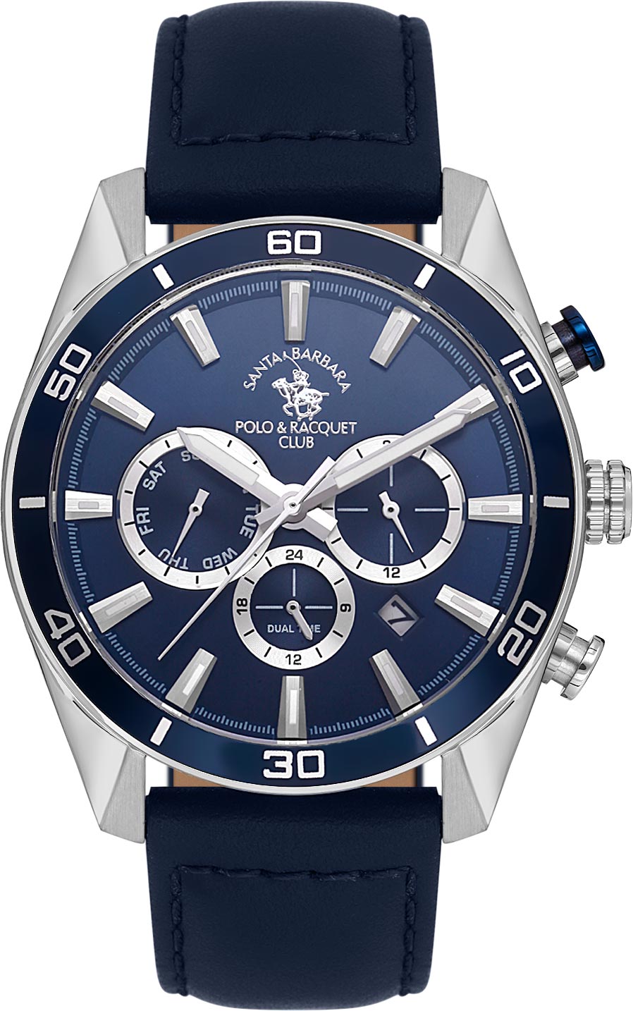 Santa Barbara Polo &amp; Racquet Club  Quartz Blue Dial Watch - For Gents SB.1.10627-2