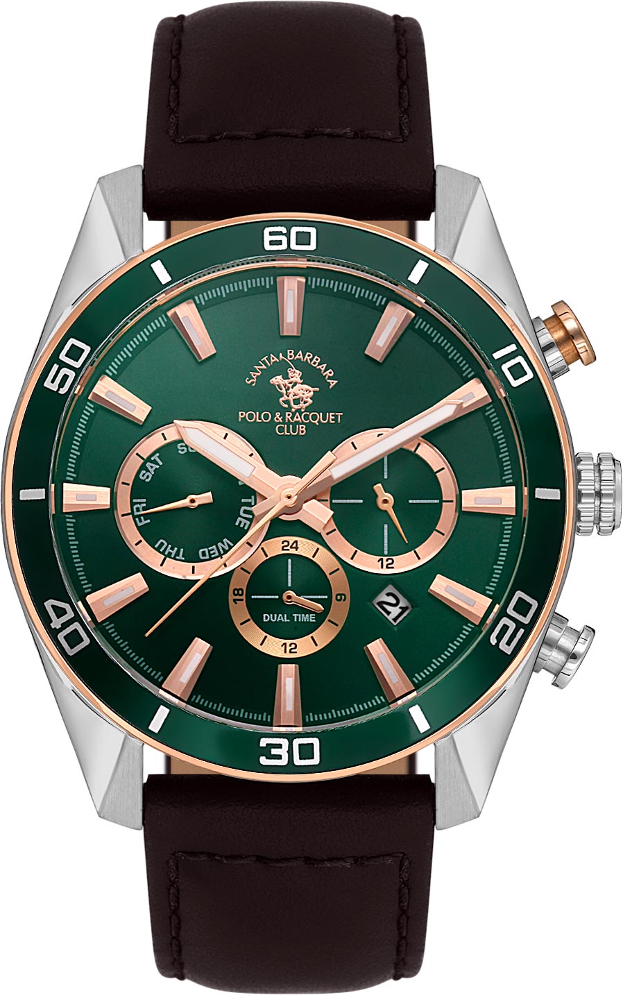 Santa Barbara Polo &amp; Racquet Club  Quartz Green Dial Watch - For Gents SB.1.10627-3