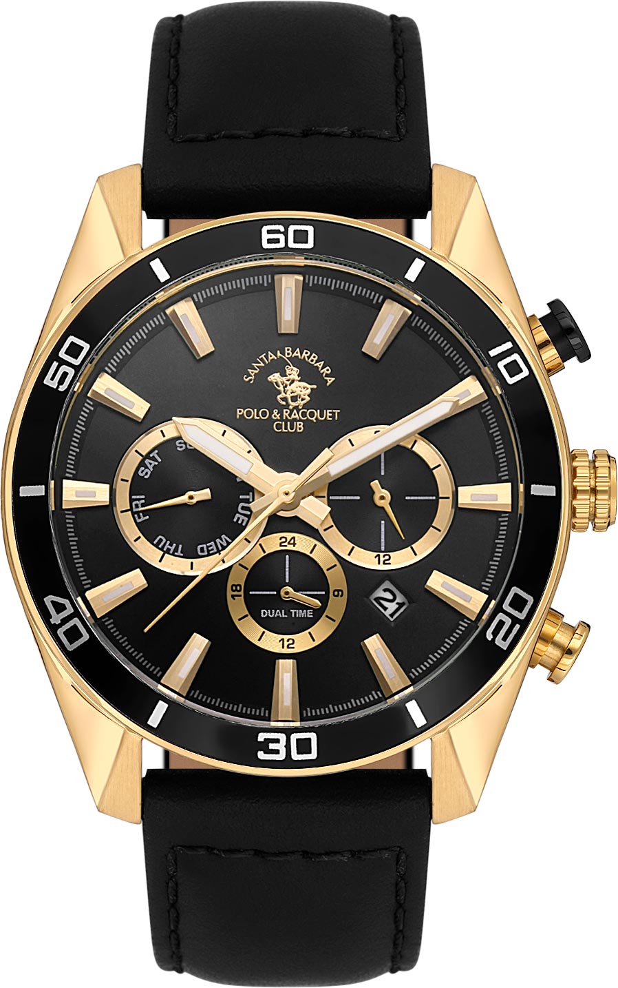 Santa Barbara Polo &amp; Racquet Club  Quartz Black Dial Watch - For Gents SB.1.10627-4