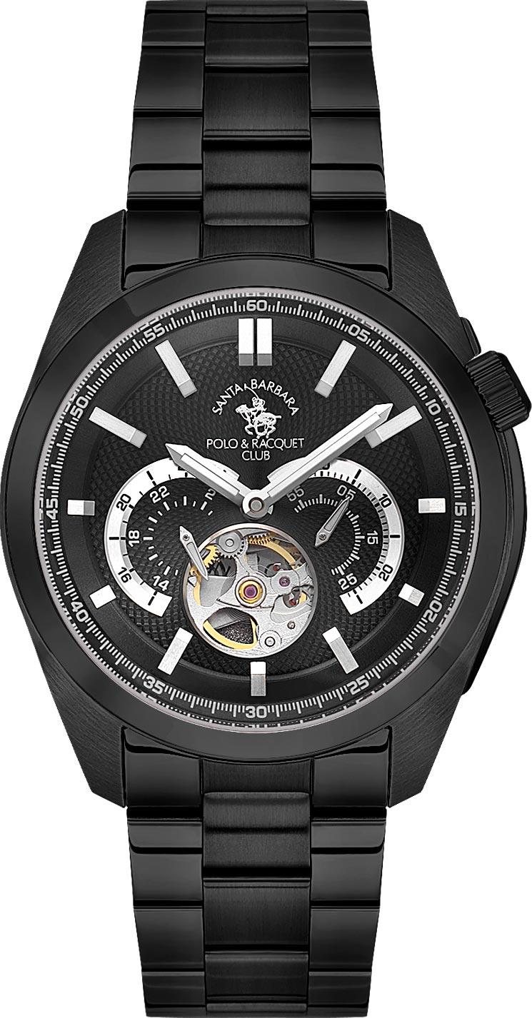 Santa Barbara Polo &amp; Racquet Club  Quartz Black Dial Watch - For Gents SB.1.10628-5