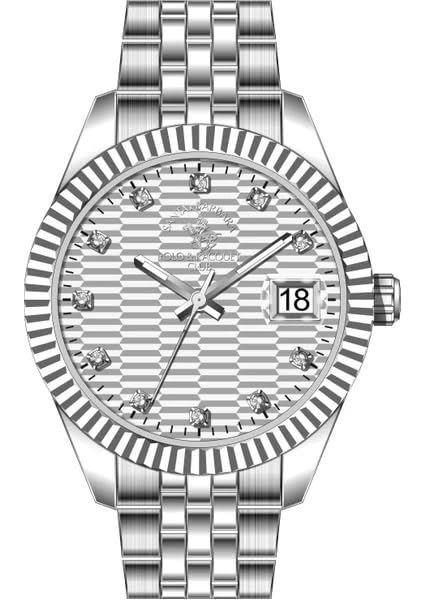 Santa Barbara Polo &amp; Racquet Club Quartz Silver Dial Analog Watch For - Ladies SB.1.10643-5