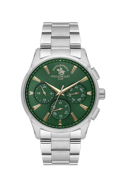 SANTA BARBARA POLO &amp; RACQUET CLUB Quartz VX9JE1 Movement Green Dial Analouge Watch For- Gents SB.1.10648-4