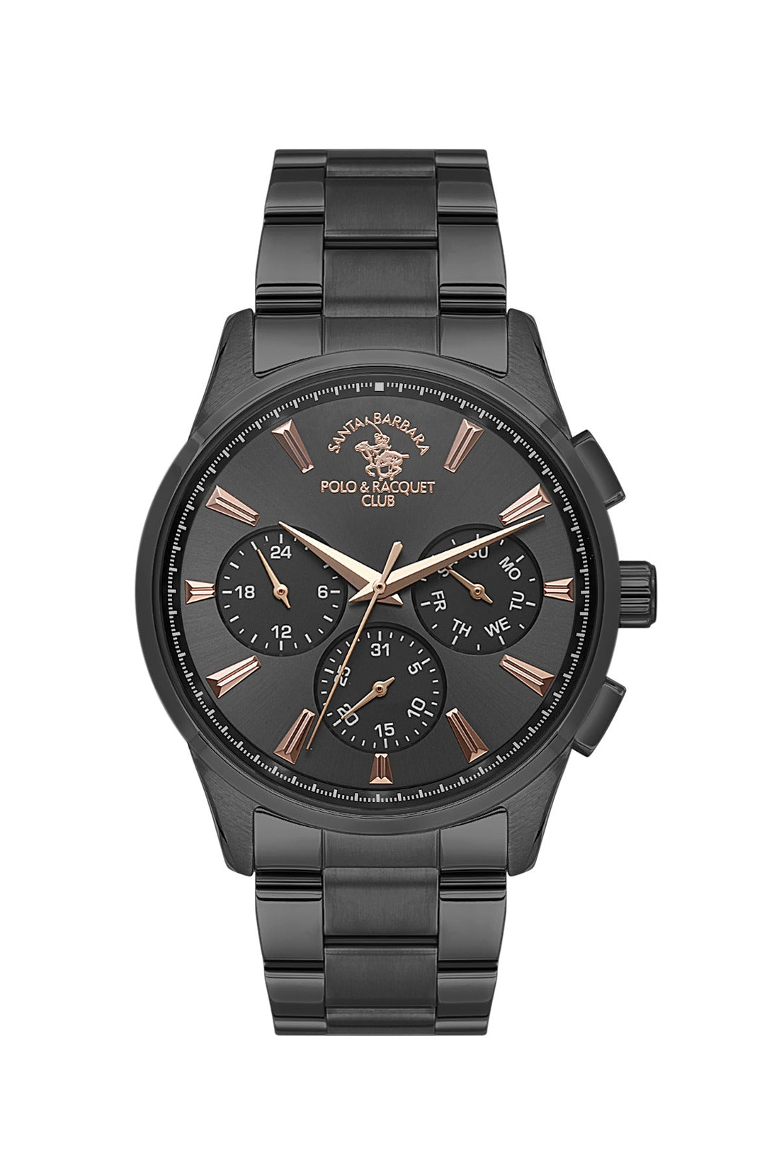 SANTA BARBARA POLO &amp; RACQUET CLUB Quartz VX9JE1 Movement Black Dial Analouge Watch For- Gents SB.1.10648-5