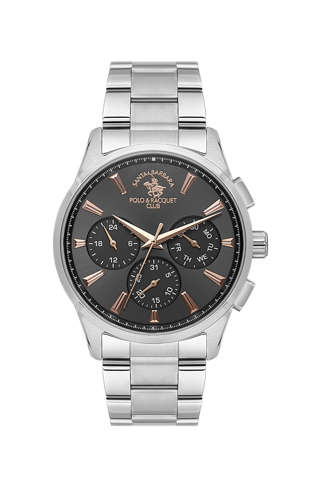 SANTA BARBARA POLO &amp; RACQUET CLUB Quartz VX9JE1 Movement Black Dial Analouge Watch For- Gents SB.1.10648-6