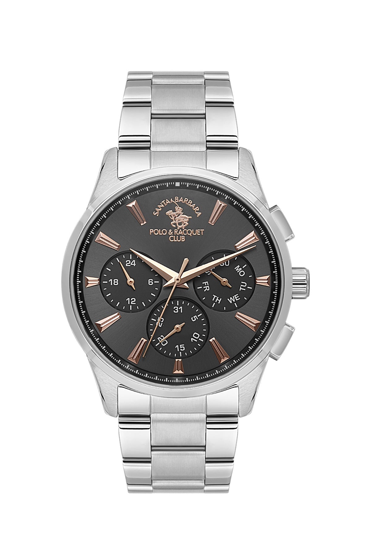 SANTA BARBARA POLO &amp; RACQUET CLUB Quartz VX9JE1 Movement Black Dial Analouge Watch For- Gents SB.1.10648-6