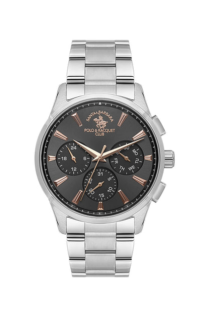 SANTA BARBARA POLO &amp; RACQUET CLUB Quartz VX9JE1 Movement Black Dial Analouge Watch For- Gents SB.1.10648-6