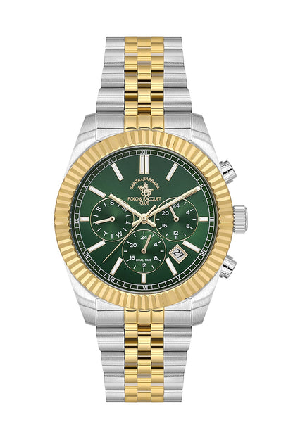 Santa Barbara Polo &amp; Racquet Club  Quartz Green Dial Watch For -  Gents SB.1.10653-5