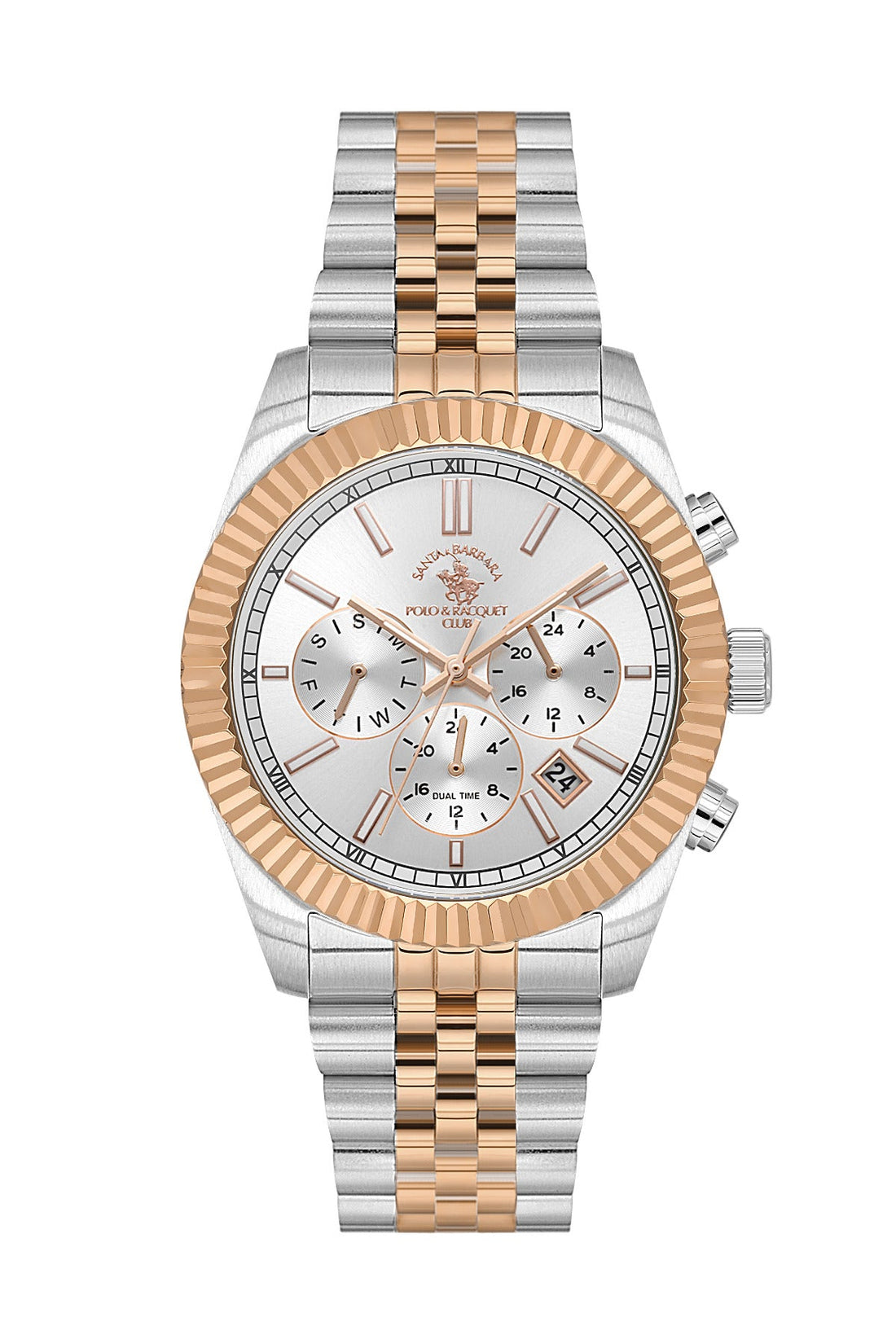 Santa Barbara Polo &amp; Racquet Club  Quartz Silver Dial Watch For -  Gents SB.1.10653-6