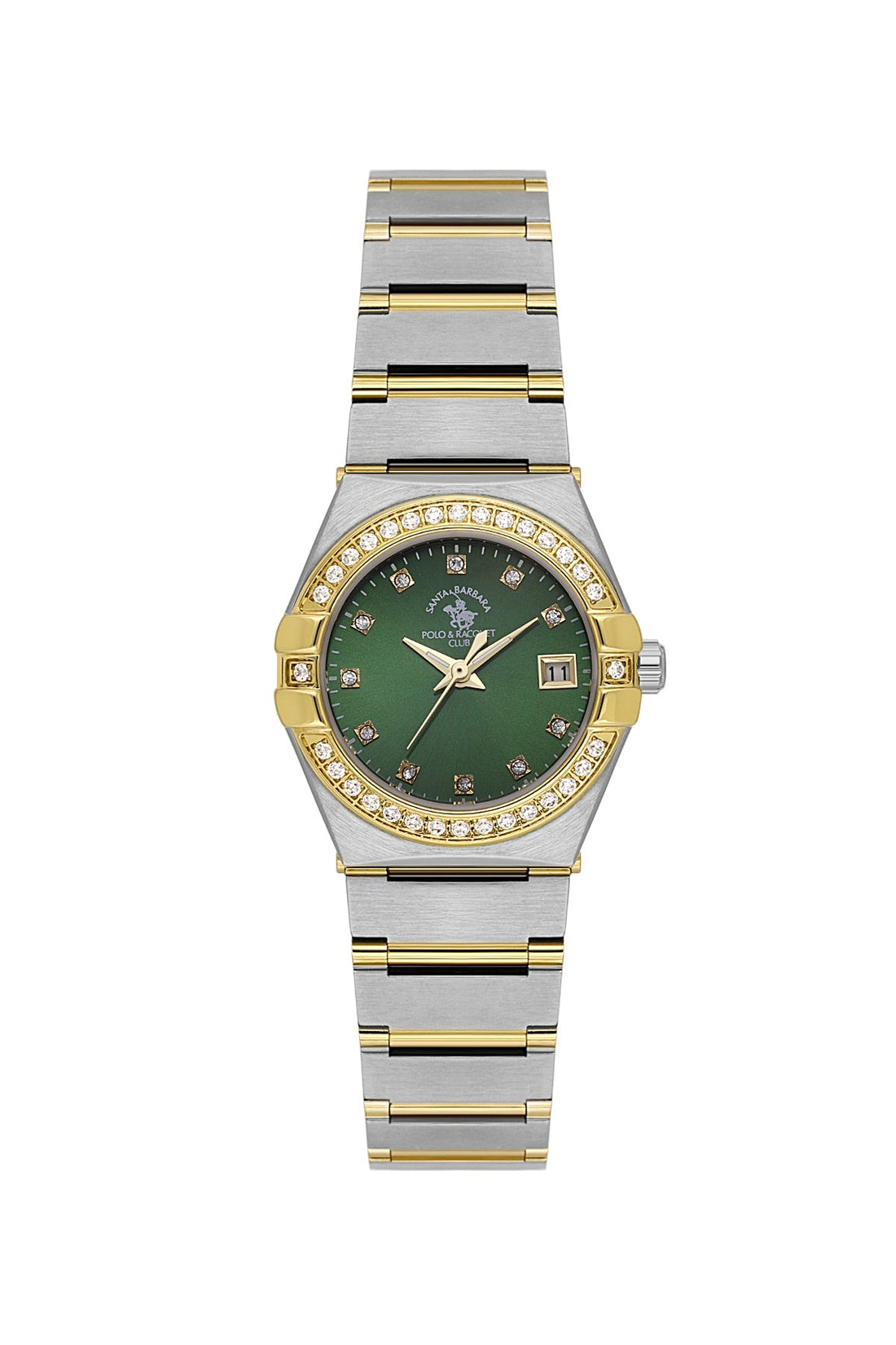 SANTA BARBARA POLO &amp; RACQUET CLUB Quartz VX82E11S Movement Green Dial Analouge Watch For- Ladies SB.1.10656-4