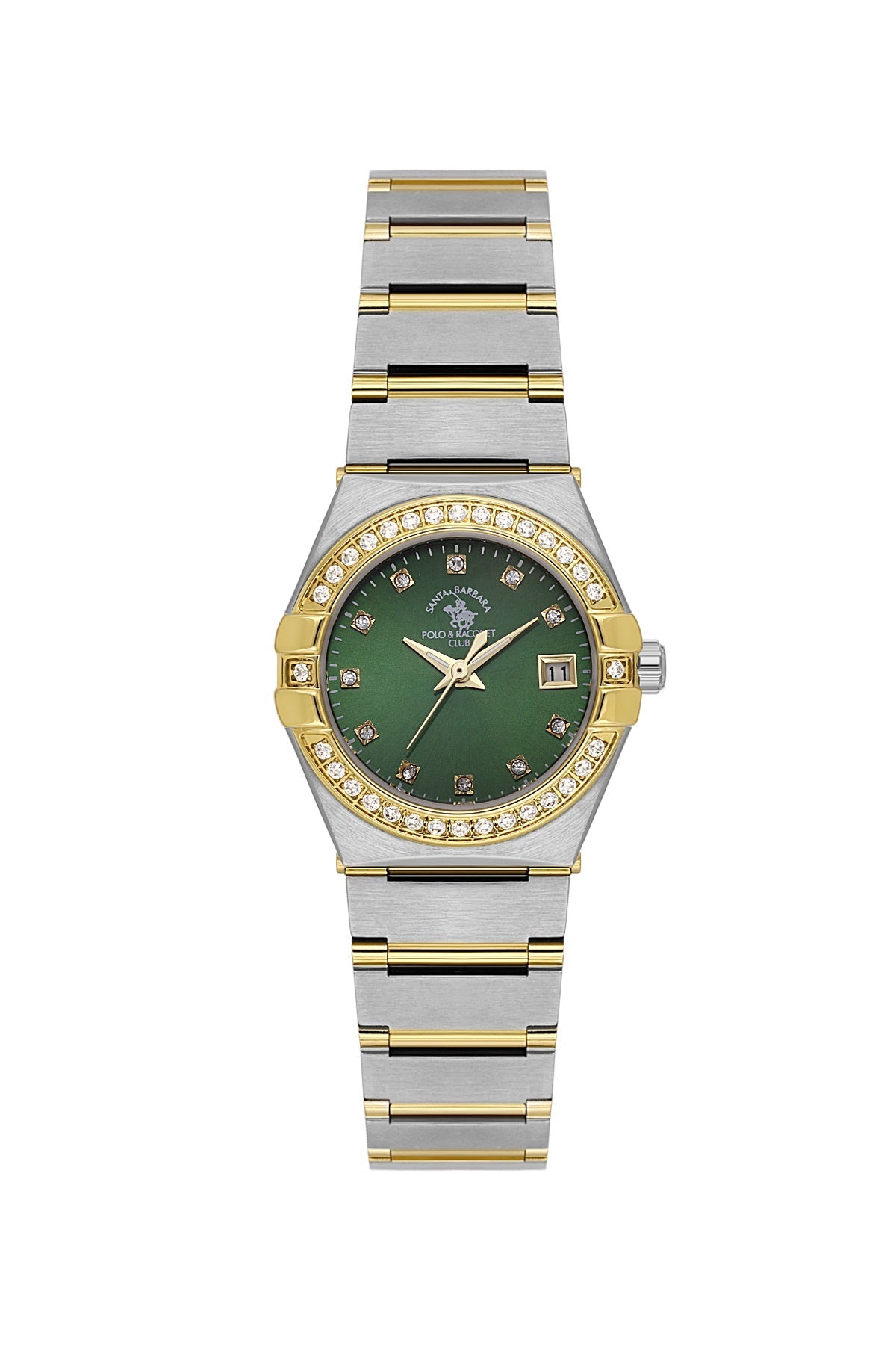 SANTA BARBARA POLO &amp; RACQUET CLUB Quartz VX82E11S Movement Green Dial Analouge Watch For- Ladies SB.1.10656-4