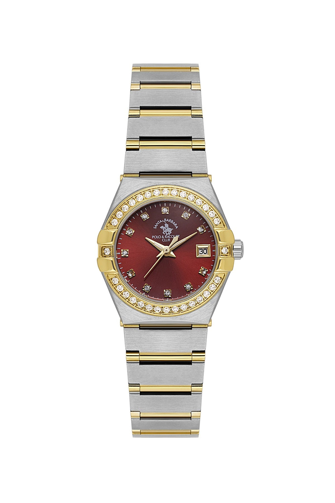 SANTA BARBARA POLO &amp; RACQUET CLUB Quartz VX82E11S Movement Red Dial Analouge Watch For- Ladies SB.1.10656-5
