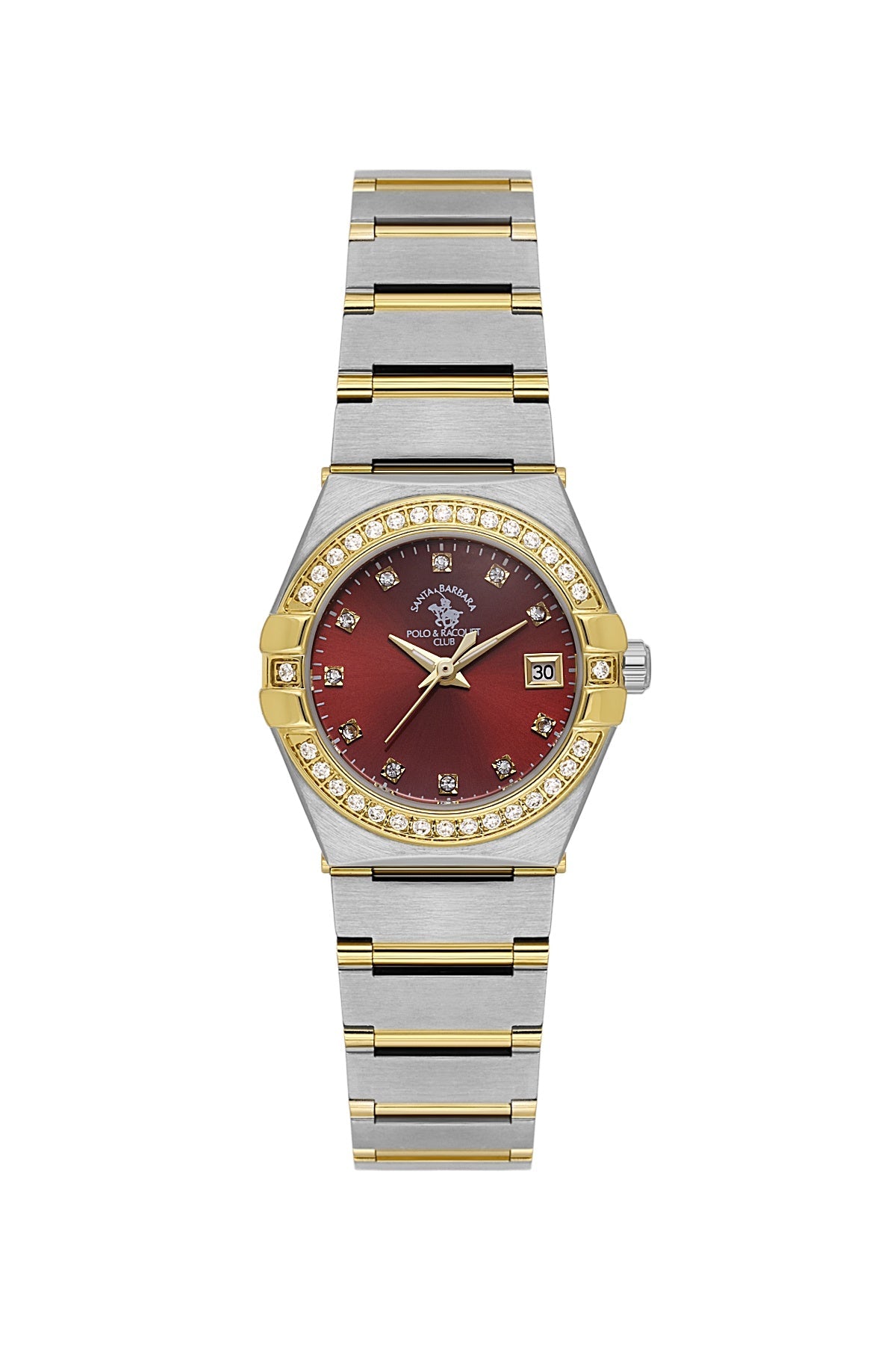 SANTA BARBARA POLO &amp; RACQUET CLUB Quartz VX82E11S Movement Red Dial Analouge Watch For- Ladies SB.1.10656-5