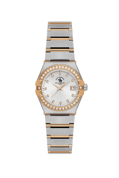 SANTA BARBARA POLO &amp; RACQUET CLUB Quartz VX82E11S Movement Silver Dial Analouge Watch For- Ladies SB.1.10656-6